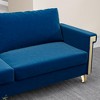 CAVINAS Couches for Living Room 76" Sofa Velvet Upholstered 2-Seat Couch Soft Sofa with Gold Trim and Cozy Cushions - 3 of 4