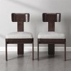 Upholstered Side Dining Chairs Set of 2, Kitchen Chairs with Curved Open Back, Living Room,Kitchen,Lounge - 2 of 4
