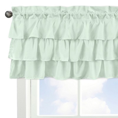 Mint Green Ruffled Rod Pocket Window Valance 54"