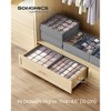 4-Pack Drawer Organizers, 80-Cell Foldable Dividers with 48 Small & 32 Large Compartments, for Socks Underwear Accessories, Dove Gray - 2 of 4