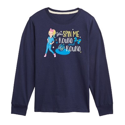JoJo Siwa You Spin Me Round And Round Long Sleeve Graphic T-Shirt - Navy - 5T