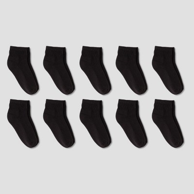 Boys' 10pk Athletic Ankle Socks - Cat & Jack™ Black