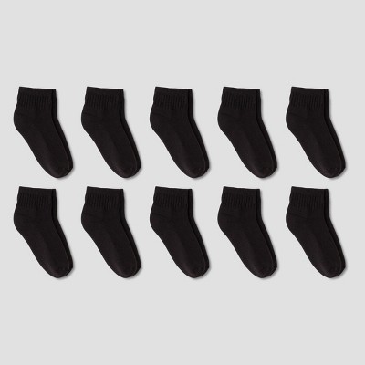 Boys' 10pk Low Cut Athletic Socks - Cat & Jack™ White S