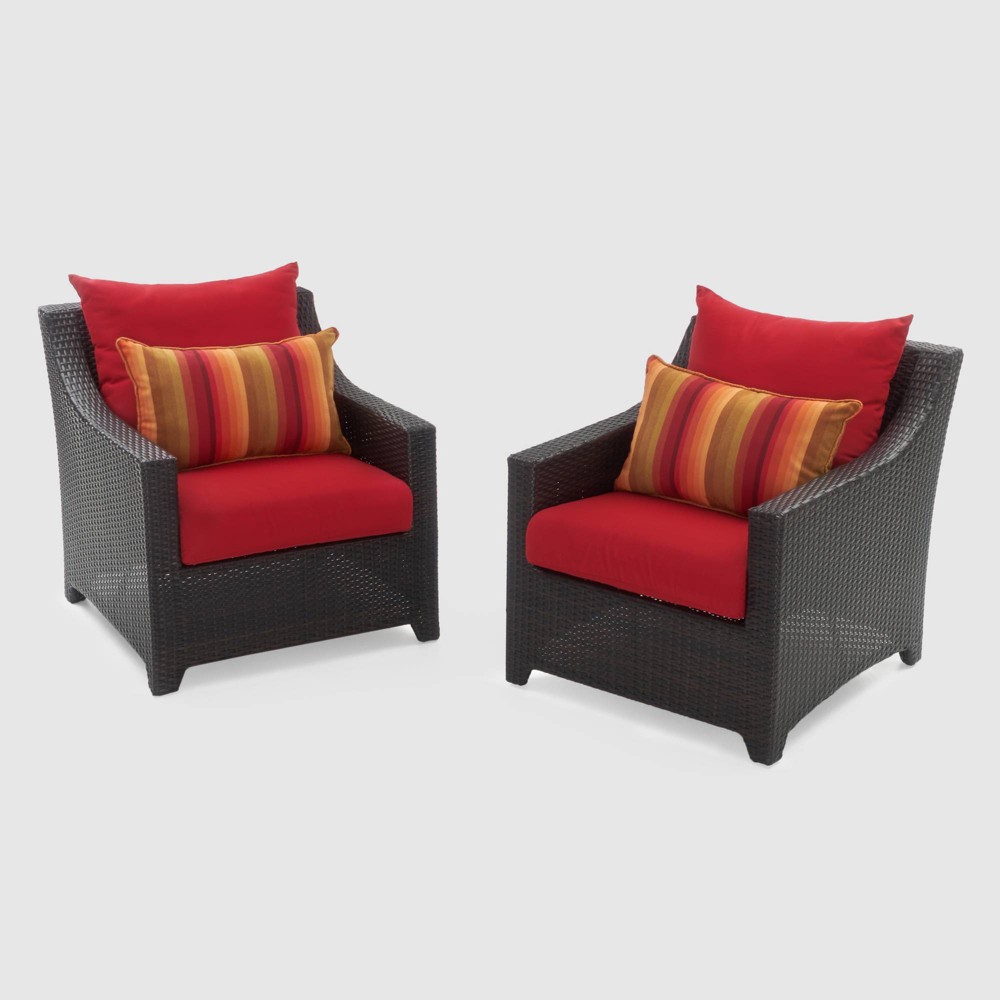 Deco 2pc Club Chairs Red RST Brands
