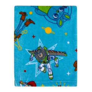 NoJo Disney Toy Story It's Play Time Blue, Green, Red and Yellow Woody, Buzz and The Toys Super Soft Toddler Blanket - 1 of 4