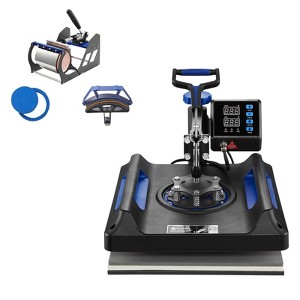 VEVOR Heat Press Machine 8 in 1 Combo, Heat Press 15x15 in, Swing Away T Shirt Printing Machine Digital Control, Blue - 1 of 4
