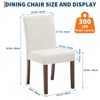 Upholstered Dining Chairs Set of 2, Linen Kitchen Chair with High Backrest & Wide Seat, Comfy Armless Side Chair, Accent Parson Chairs - 2 of 4