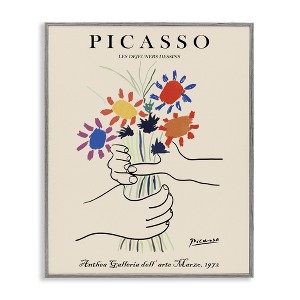 Stupell Industries Classical Picasso Floral Painting Hands Holding Bouquet, 30" x 24" - 1 of 4