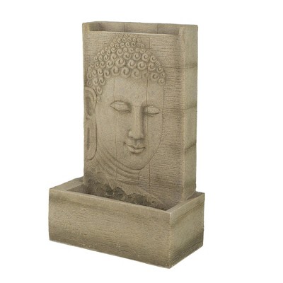 NAYSAYE Fountain Indoor Outdoor Figurine Water Feature High Sandstone Design for Garden Patio Lawn, Beige, 13"*39.4"*49.5"