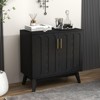 NicBex Vintage Modern Fluted Sideboard Cabinet with Adjustable Storage, Solid Wood Bar Buffet Cabinet for Kitchen Dining&Living Room - 2 of 4