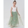 2Bunnies Girls 3-8Y Floral Embroidered Tulle Lace Sleeveless Maxi Flower Girl Dress - 3 of 4