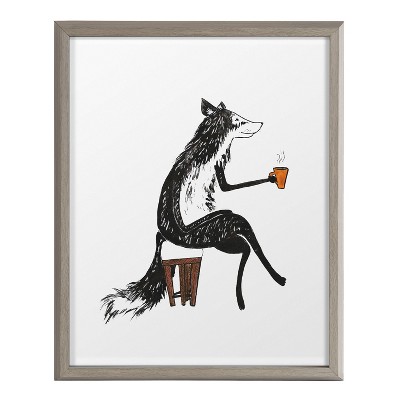Blake Fox Orange Coffee Cup Framed Glass Wall Art