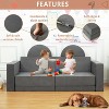 8 Pcs Kids Play Couch Kids Convertible Play Fort 8 in 1 Multifunctional Couch for Playing Creativing Sleeping Large Imaginative Play Couch Sofa - 3 of 4