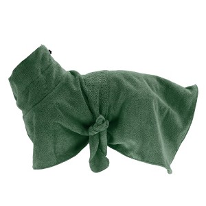 Unique Bargains Drawstring Dog Bathrobe Soft Fast-Drying Dog Towel M Green - 1 of 4