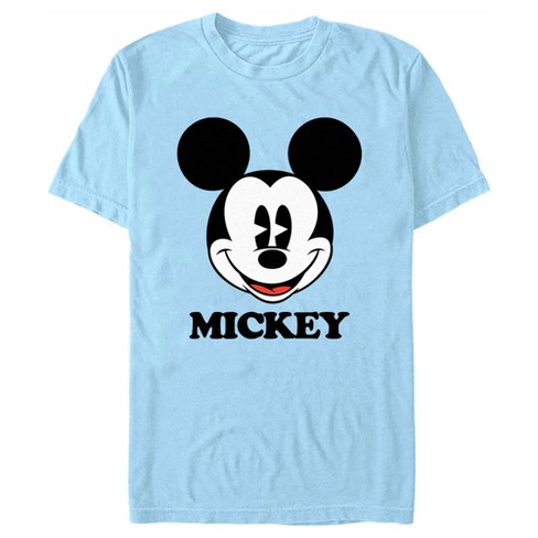 Men's Mickey & Friends Classic Mouse Face T-shirt - Light Blue - Small ...