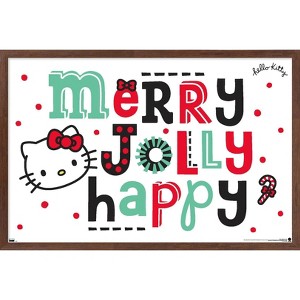 Trends International Hello Kitty: 17 Holiday - Merry Jolly Happy Framed Wall Poster Prints - 1 of 4