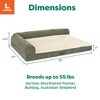 Plush & Grid Cord Orthopedic Deluxe L-Chaise Pet Bed for Dogs and Cats - 2 of 4