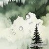 Aoibox Dark Green Misty Pine Forest Shower Curtain, Mountain Foggy Woodland Scenery Tree Bathroom Decor, Abstract Modern Waterproof Nature-Themed - 4 of 4