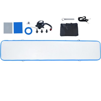 VEVOR Gymnastics Air Mat, 4 inch Thickness Inflatable Gymnastics Tumbling Mat, Tumble Track with Electric Pump, Training Mats, 16 ft, Blue