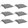 vidaXL Chair Cushions Set of 6 - Oxford Fabric Patio Seating Pads, Gray 15.7"x15.7"x2.8", Water-Resistant Indoor/Outdoor Comfort - 3 of 4