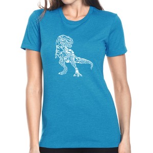 LA Pop Art Women's Premium Blend Word Art T-shirt - Dino Pics - 1 of 4