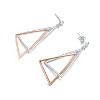 Guili Sterling Silver Two-Tone Triangle Dangling Earrings, Featuring a Bold Geometric Design for Modern, Artistic, and Timeless Appeal - 2 of 4