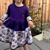The Pink Picket Fence Lulu Hippo Twirl Dress Set for Girls – Cotton Long Sleeve Dress with Matching Leggings & Scrunchie – Hippo Print - 3 of 4