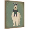 Amanti Art 23"x28" Llama with Purple Scarf Full by Fab Funky Framed Canvas Wall Art - 2 of 4