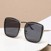 Anna-Kaci Minimalist Square Frame Sunglasses with Slim Metal Arms and Flat Top Bridge Design - 2 of 3