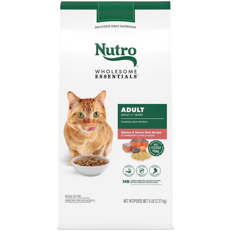 Nutro Wholesome Essentials Salmon &#38; Brown Rice Recipe Adult Premium Dry Cat Food - 5lbs, 1 of 14