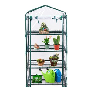 Costway Portable Mini Walk In Outdoor 4 Shelves Greenhouse - 1 of 4