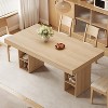 Light Oak Large Dining Table with Dual Side Storage, Double Pedestal Wooden Kitchen Table for Dining Room & Kitchen - 2 of 4