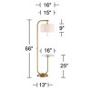 Possini Euro Design Volta Modern Floor Lamp with Tray Table 66" Tall Brass USB Charging Port White Drum Shade for Living Room Bedroom Office House - 4 of 4