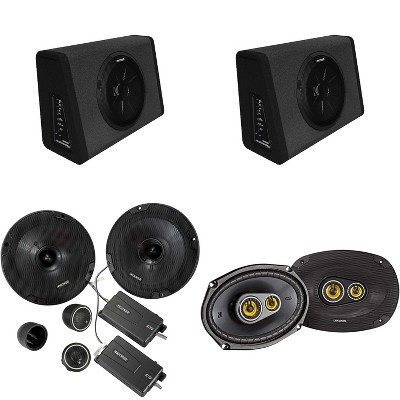 Kicker (2) 11PT250 Powered Sub Enclosure & 46CSS674 6.75" Component, 46CSC6934 6x9" Bundle