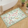 Scalloped Edge Area Rugs for Living Room Bedroom Floral Printed Snake Pattern Washable Rug Soft Non-Slip Low Pile Accent Rug - 3 of 4
