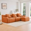 Aukfa Modular Teddy Fabric Sofa,Convertible Modular Sectional Sofa Set with Ottoman, 3-Seats Soft Boneless Design for Living Room, Orange - 2 of 4