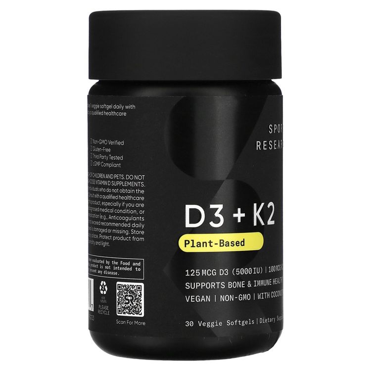 Sports Research D3 + K2, Plant-Based, 30 Veggie Softgels, 5 of 5