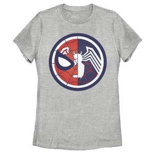 Women's Marvel Spider-Man Venom Split Circle T-Shirt - 1 of 3