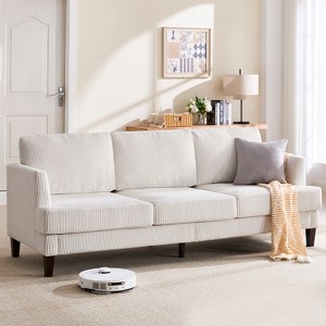 Gericco 3 Seater Sofa Couch with Deep Seats, 89" Mid Century Modern Upholstered Sofa, Comfy Corduroy Sofas with Armrests - 1 of 4