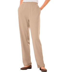 Woman Within Plus Size 7-Day Knit Straight Leg Pant - 1 of 4