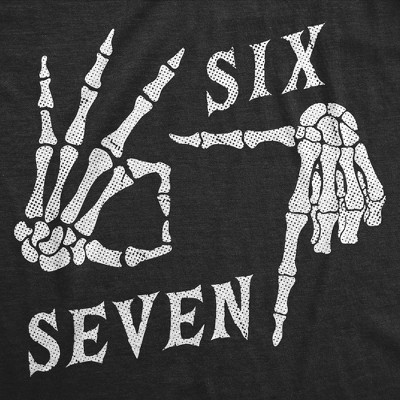 Мужские футболки Crazy Dog T-Shirts, Inc. Mens Funny T Shirts 6 7 Skeleton Hands Sarcastic Viral Meme Graphic Novelty Tee For Men - Crazy Dog Men's T Shirt For Nerds Black S — фото 2