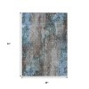 HomeRoots 3' X 5' Taupe And Blue Floral Washable Indoor Outdoor Area Rug - 3 of 4