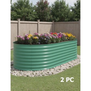 2 Pack Steel Raised Garden Bed 8x4x2ft,Metal Deep Root Planter Box for Vegetables Flowers Herbs,Large Oven Garden Planting Bed,Easy Assembly - 1 of 4