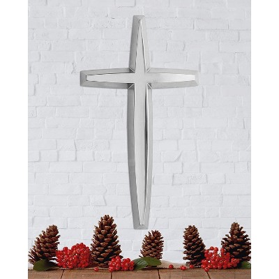 Elegant Silver Nickel-Plated Wall Cross Figurine