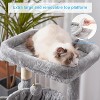 Cat Tower for Indoor Cats, Cat House with Large Padded Bed, Cozy Condo, Hammocks - 4 of 4