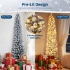 Slim Snow Flocked Christmas Tree - 170 Warm White Lights & 332 Snow Tips, Metal Stand for Christmas Decoration, Home, Office - 3 of 4