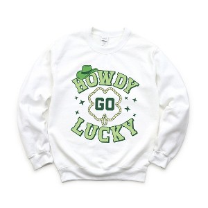 Simply Sage Market Women's Graphic Sweatshirt Howdy Go Lucky Stars - 1 of 4
