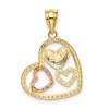 Black Bow Jewelry 14k Two Tone Gold and White Rhodium Triple Heart Pendant, 17mm - 3 of 4