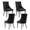 MAYEERTY Set of 2 Minimalist Pleated Chair, Soft Upholstery Solid Wood Legs, Home Use - 2 of 4