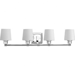 Progress Lighting Glance 4-Light Bath Vanity, Polished Chrome, Etched Linen Glass - 1 of 4